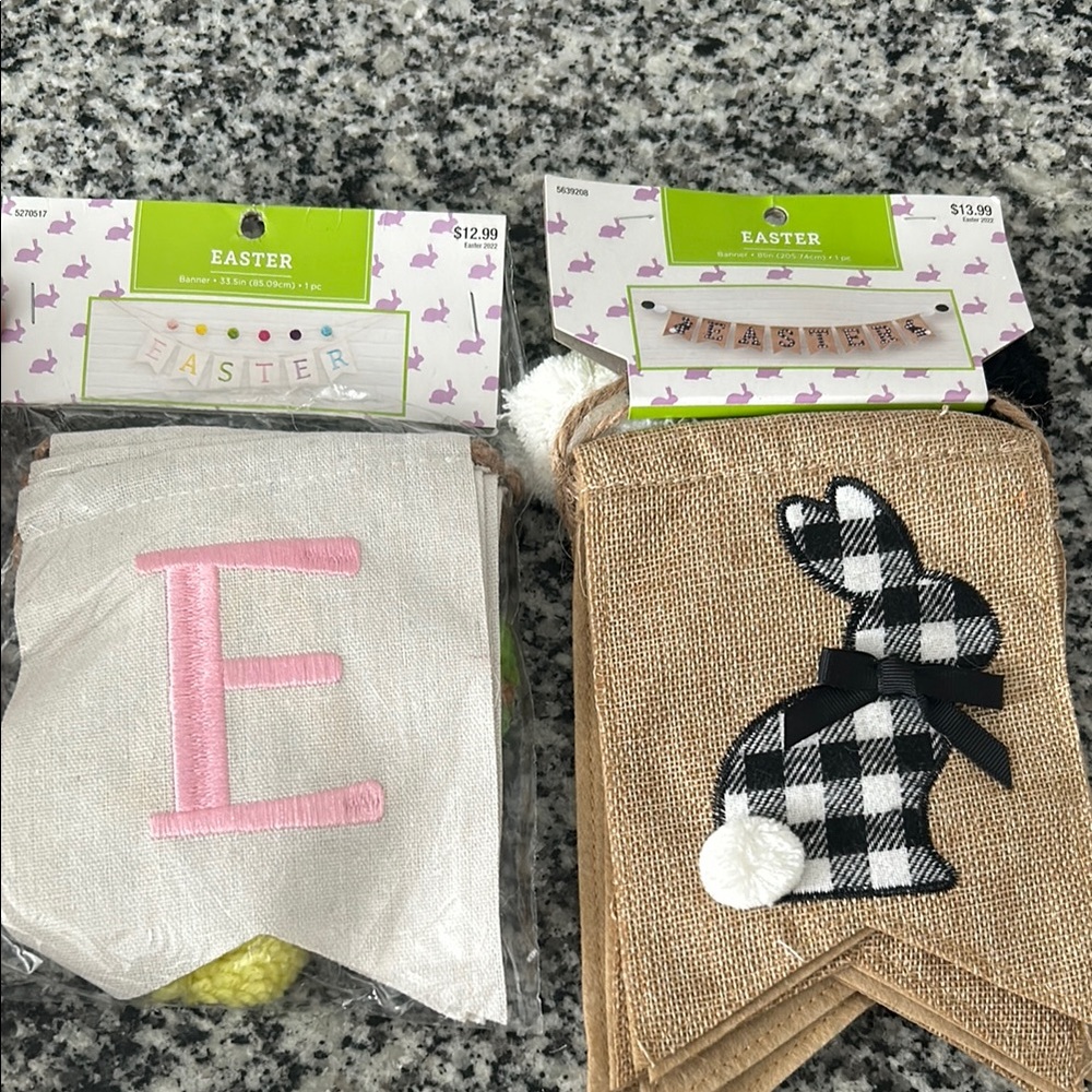 Easter Bunny and Letter E Banner Set